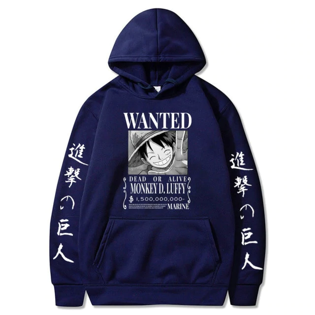 One Piece Blue Hoodie Anime is Luv Shop