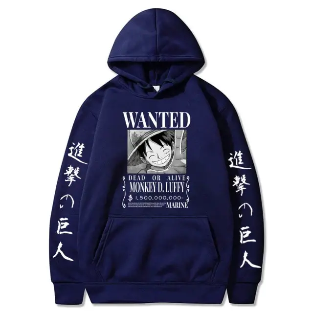 Anime Is Luv: The #1 Anime Merchandise Store 4 One Piece Blue Hoodie Anime is Luv Shop